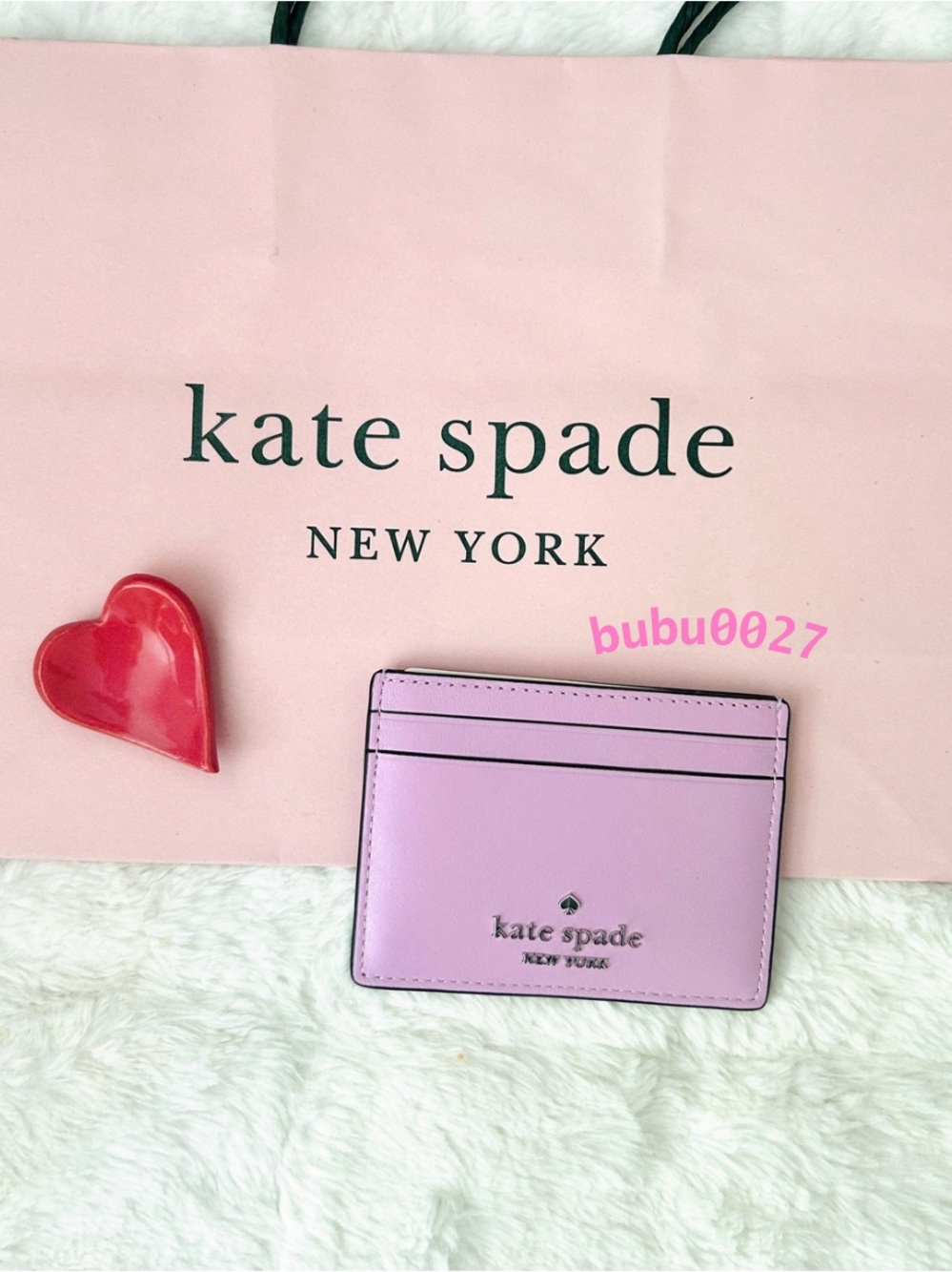 NWT🍇Kate Spade Small Slim Card Holder Lavender Frost KO556 Leather Gift Purple